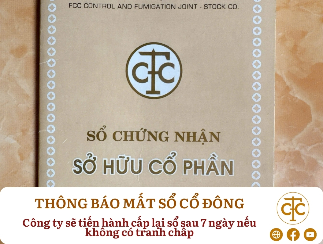 thông báo cấp sổ mới cho cổ động bị mất